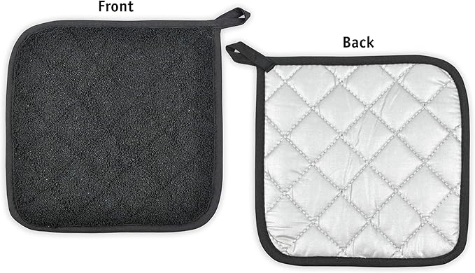 DII Basic Terry Collection Quilted 100% Cotton, Potholder, Yellow, 3 Piece - Image 8