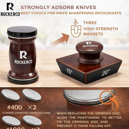 The Original Patented Knife Sharpener Kit, 4 Replaceable Ceramic Grinding Discs,Rolling Knife Sharpener 15& 20& 12& 25 Inclination Angles, Mother's Day, Father's Day,Birthday Give to You Love Most - Image 4