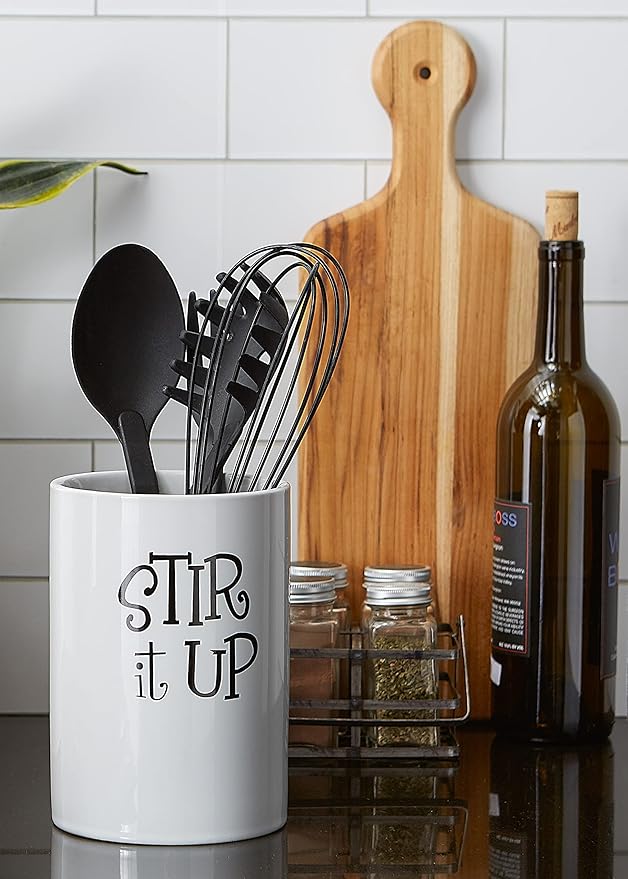 DII Kitchen Accessories Retro Collection, Ceramics, Utensil Holder, White - Image 5