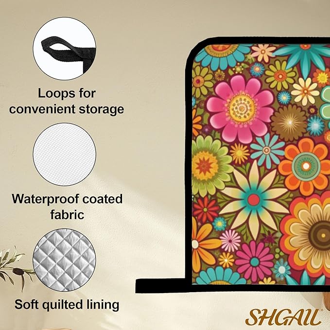 Mandala Flower Pattern Oven Gloves and Hot Pads Set - Heatproof Hand Protection for Baking, Grilling, Cooking 4Pcs