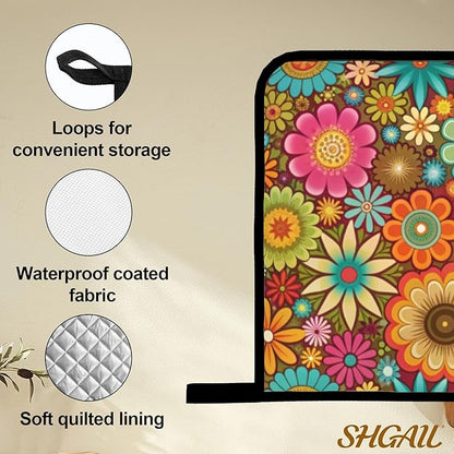 Mandala Flower Pattern Oven Gloves and Hot Pads Set - Heatproof Hand Protection for Baking, Grilling, Cooking 4Pcs