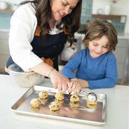 KITCHENATICS Jelly Roll Size Baking Sheet Pans, Commercial Quality Aluminum Cookie Sheets for Roasting & Baking, Rimmed Nonstick Sheet Pans - Warp Free, Durable & Easy Clean - 10.6 x 15.6 IN, Set of 2