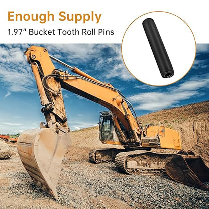 Bucket Teeth Pins 1.97 Inch Long, for X156 Series P156 X156 X156S X156L X156T X156TWL He-nsley Style Teeth and Adapters, Replacement Roll Pins 10 Pack