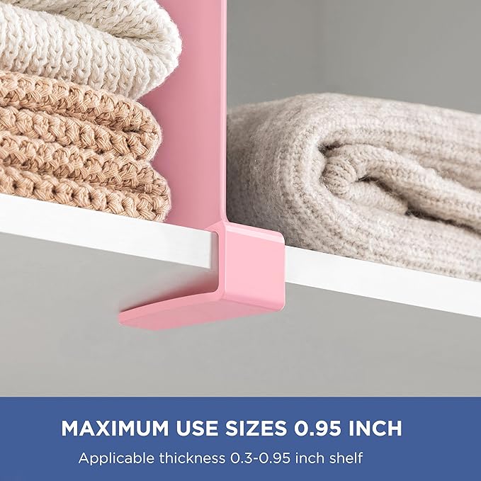 HBlife 6 Pack Closet Organizers and Storage, Pink Shelf Dividers, Vertical Purse Organizer for Closet Perfect for Sweater, Shirts, Handbags in Bedroom and Kitchen, Acrylic Bookshelf for Organization - Image 4