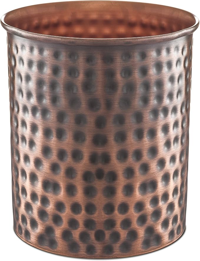 Monarch Abode Kitchen Utensil Holder – Hand Hammered Metal Antique Copper Utensil Holder, Decorative Utensil Crock for Kitchen Counter, Cooking Tool and Spatula Holder for Countertop, Caddy Organizer by MonarchAbode
