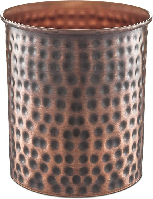 Monarch Abode Kitchen Utensil Holder – Hand Hammered Metal Antique Copper Utensil Holder, Decorative Utensil Crock for Kitchen Counter, Cooking Tool and Spatula Holder for Countertop, Caddy Organizer by MonarchAbode