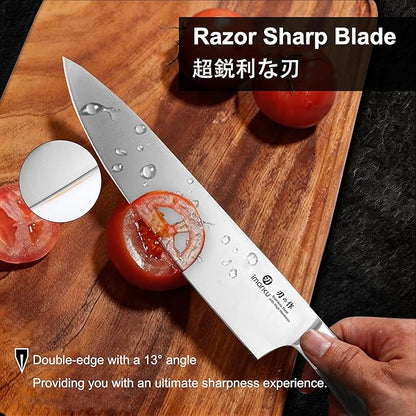 imarku 3 Pieces Knife set, Japanese HC Stainless Steel Kitchen Knife Set, Professional Chef Knife Set With Ergonomic Pakkawood Handle, Ultra Sharp Knives Set for Kitchen & Home Cooking, Gifts Box - Image 5