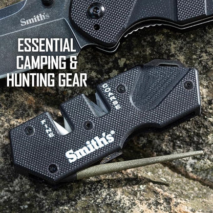 Smith’s Pocket Pal Tactical Knife Sharpener - 2 Stage Sharpener & Diamond Sharpening Rod - Pocket Clip - Outdoor Hunting Knife & Hook Sharpener - Compact & Lightweight - Image 2