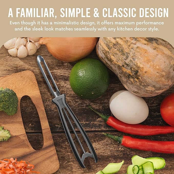 Linden Sweden Soft Grip Peeler - Gray | Rust Resistant Vegetable Peeler with Ergonomic Handle for Safety and Control | Dishwasher Safe Potato Peelers for Kitchen Made in Sweden | 9"L x 2.5"W | 6.5" - Image 6