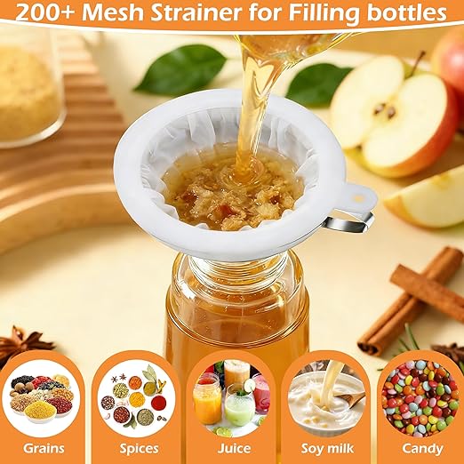 6 Pack Stainless Steel Canning Funnel for Filling Mason Jar with Mesh Strainer, Wide & Narrow Mouth Funnels for Kitchen Use, Filling Bottles & Dry Ingredients, Kitchen Gadgets Canning Supplies Kit - Image 4