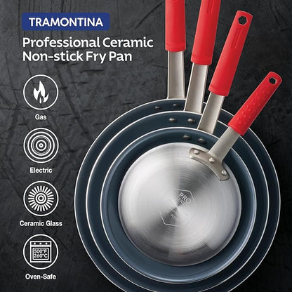 Tramontina Professional 12-Inch Ceramic Non Stick Large Frying Pan, Heavy-Gauge Aluminum Skillet with Ceramic Nonstick Coating, Dishwasher and Oven Safe, Gray - Image 6