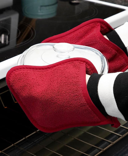 RITZ Terry Pocket Mitt & Hot Pad: Unparalleled Heat Resistant, Durable 100% Cotton – Ergonomically Designed for Optimal Grip – Easy-Care Machine Washable – 4-Pack, Federal/Paprika - Image 4