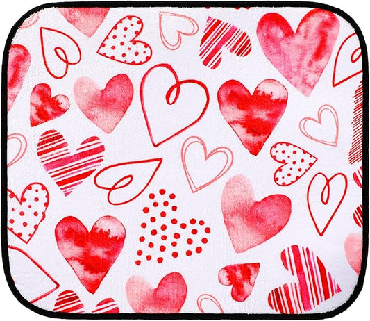 Breling Valentine's Day Dish Drying Mat Valentine Kitchen Dry Mat Absorbent Hearts Table Dishes Pad Red Pink Protect Tableware Kitchen Accessories for Home Decor, 16 x 18.4 Inches
