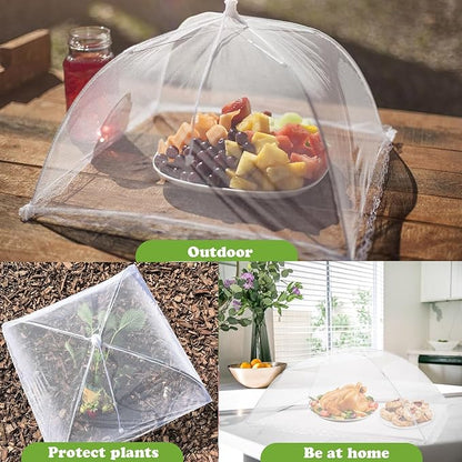 7 Pack Food Covers for Outside Mesh, Food Nets for Outdoors Large Food Covers, Food Tents Screen Outside,Reusable Pop-Up Umbrella Food Nets for Picnics, Parties, BBQs
