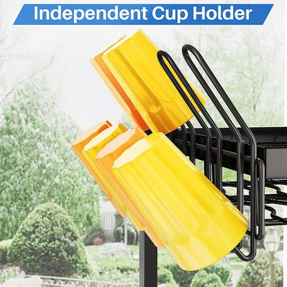 SNTD Over The Sink Dish Drying Rack - Adjustable Dish Rack for Kitchen Counter, Metal (Black) - Image 8