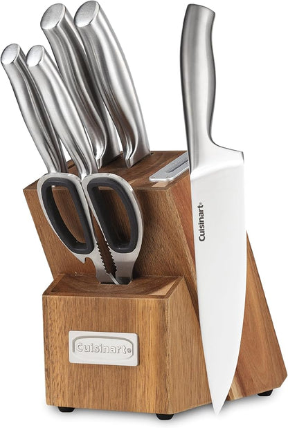 Cuisinart 7 Pc Stainless Steel Essentials Cutlery Block Set with Built in Sharpener by Cuisinart