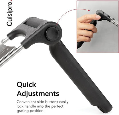 CUISIPRO Surface Glide Technology Stainless Steel Folding Handle Grater, Coarse