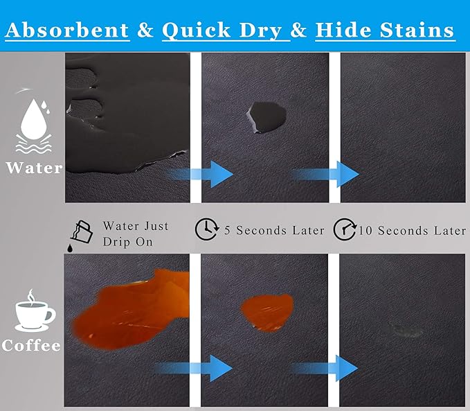 Dish Drying Mat for Kitchen Counter,Drying Mat for Dish Rack,Absorbent Hide Stain Rubber Mat,Coffee Mat, Kitchen Counter Mat (Red, 18"x24") - Image 4
