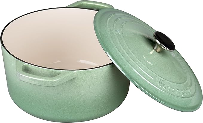 VORRINGARD Enameled Cast Iron Dutch Oven Pot with Lid, for Bread Baking, Round Bread Oven- include Sourdough Bread Baking Supplies set, 4.5QT, Sage Green - Image 6