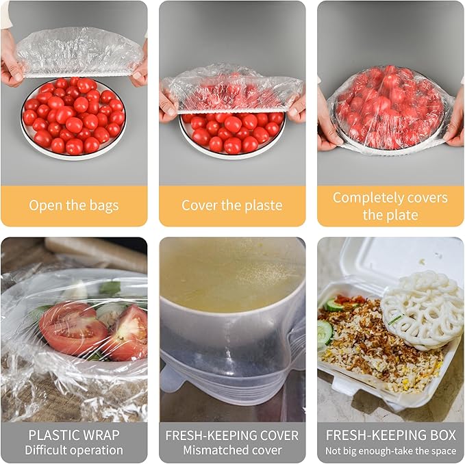 200 Bowl Covers Shower Caps for Sourdough Bread Proofing Large Elastic Reusable Plastic Wrap for Food Storage Baking Rising Meal-Prep Fermentation BPA-Free Keep Food Fresh - Image 7