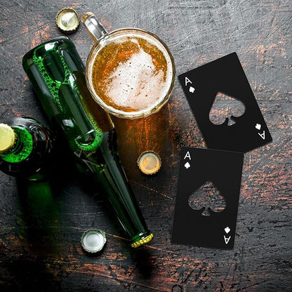 Ace Of Spades Bottle Opener Credit Card Size Pocker Cap Opener Portable Stainless Steel Can Opener (4 Pack Black) - Image 5