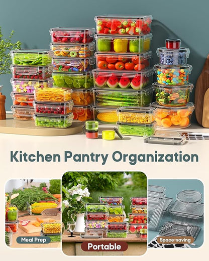 70 PCS Food Storage Containers with Lids Airtight, (35 Lids & 35 Containers) Leak proof Containers Set for Kitchen, Meal Prep, BPA-Free, PVC-Free Plastic, Microwave/Dishwasher Safe, Extra Labels & Pen - Image 7