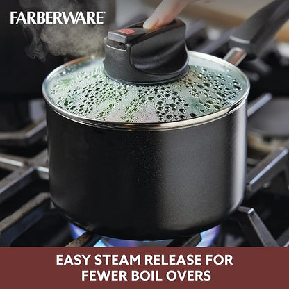 Farberware Smart Control Nonstick Sauce Pan/Saucepan with Lid, 2 Quart, Black - Image 6