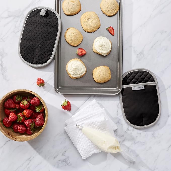 KitchenAid Asteroid Pot Holder 2-Pack Set, Black, 6.5"x10" - Image 2