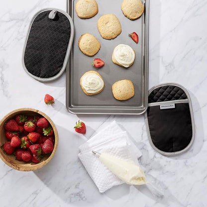 KitchenAid Asteroid Pot Holder 2-Pack Set, Black, 6.5"x10" - Image 2