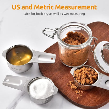 Measuring Cups: U-Taste 18/8 Stainless Steel Measuring Cups Set of 7-Piece: 1/8 Cup, 1/4 Cup, 1/3 Cup, 1/2 Cup, 2/3 Cup, 3/4 Cup, 1 Cup Dry and Liquid Ingredients - Image 8