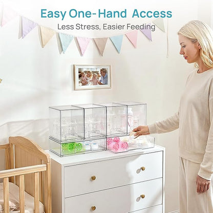 Vtopmart 6 Pack Baby Bottle Organizer Set, Stackable Storage Drawers Ideal for Kichen Countertop, Vanity, Bathroom, Cabinet, Pantry Organization - Image 5