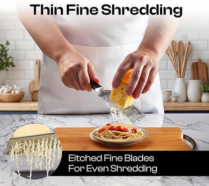 Handheld Cheese Grater & Cheese Shredder – Stainless Steel, Rust-Proof, Non-Slip Handle, Durable Flat Grater for Parmesan, Chocolate, Spices, Vegetables & More – Multi-Purpose & Easy to Clean. - Image 5