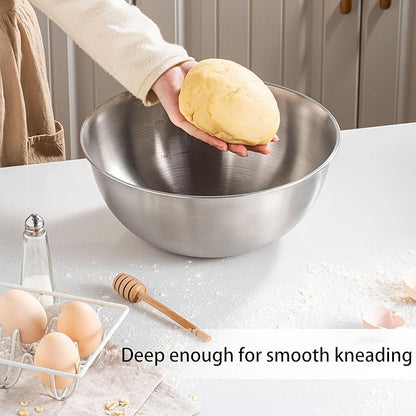 304 Stainless Steel Kitchen Colander Set, 3.5QT Colander with Handle and Bowl, 40 Mesh Fine Strainer, Fast Draining for Rice, Pasta, Fruits & Vegetables, Dishwasher Safe