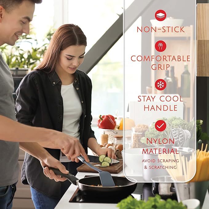 Kitchen Utensils Set 35 PCS Cooking Utensils Set, Nonstick and Heat Resistant Nylon Stainless Steel Silicone Spatula Set - Kitchen Gadgets Home Essentials Kitchen Accessories, Apartment Must Haves - Image 3