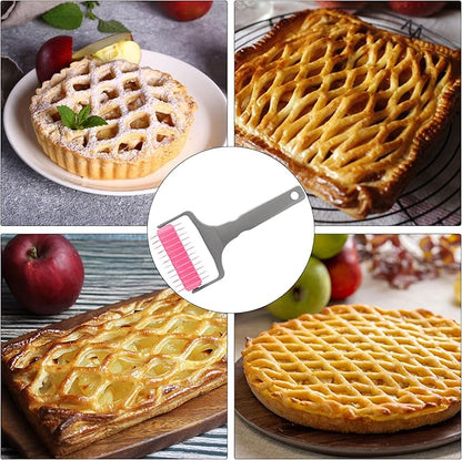 Pastry Lattice Roller Cutter, Pastry Cutter Roller DIY Baking Tool for Dought Cookie Pie, Crust Pastry Wheel for Cutting, Baking & Cooking Tool for Apple Pie Crust or Ravioli Pasta - Image 4