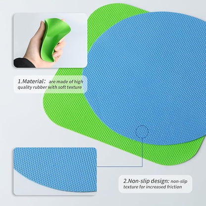 8PCS Jar Gripper Pads - Rubber Husband Jar Opener, Kitchen Coasters for Seniors with Arthritis (Light Blue, Green)