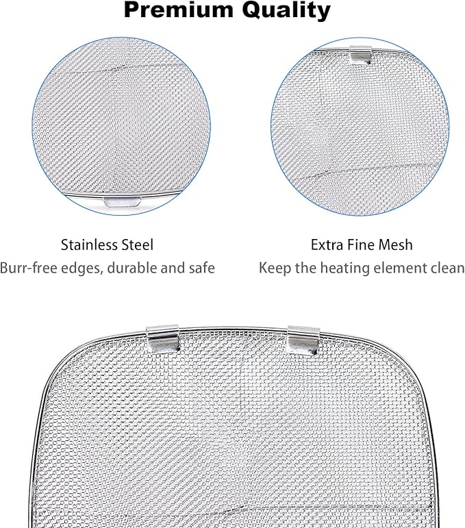 2PCS Stainless Steel Splatter Shield for Ninja Foodi AG301, Replacement Splatter Screen Air Fryer Accessories for Ninja Foodi 5-in-1 Indoor Grill AG300, AG300C,AG301C, AG302, AG400