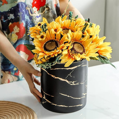 7.2 inch Large Utensil Holder for Kitchen Counter, Golden Marble Utensil Crock Spatula Holder for Countertop Cooking Tools Storage Caddy Farmhouse Kitchen Decor (Marble-Black) - Image 5