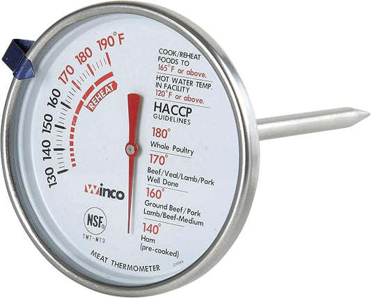 Winco 3-Inch Dial Meat Thermometer with 5-Inch Probe