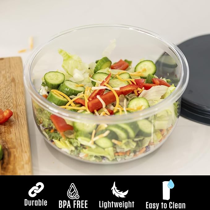 Buddeez Tritan™ Bowl Set 8 Piece - Crystal Clear Nesting Storage Bowls for Kitchen - BPA Free Mixing Bowls with Lids - Image 3