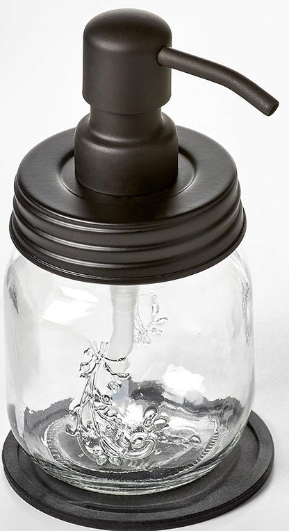 Black 12oz Mason Jar Soap and/or Lotion Dispensers for Hand Sanitizer, Liquid Soap or Hand/Body Lotion (Black, 2pk 12oz)