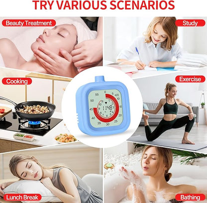 Digital Visual Timer 12hours Countdown countup Kitchen Timer Student Timer Gym Timer (Blue)