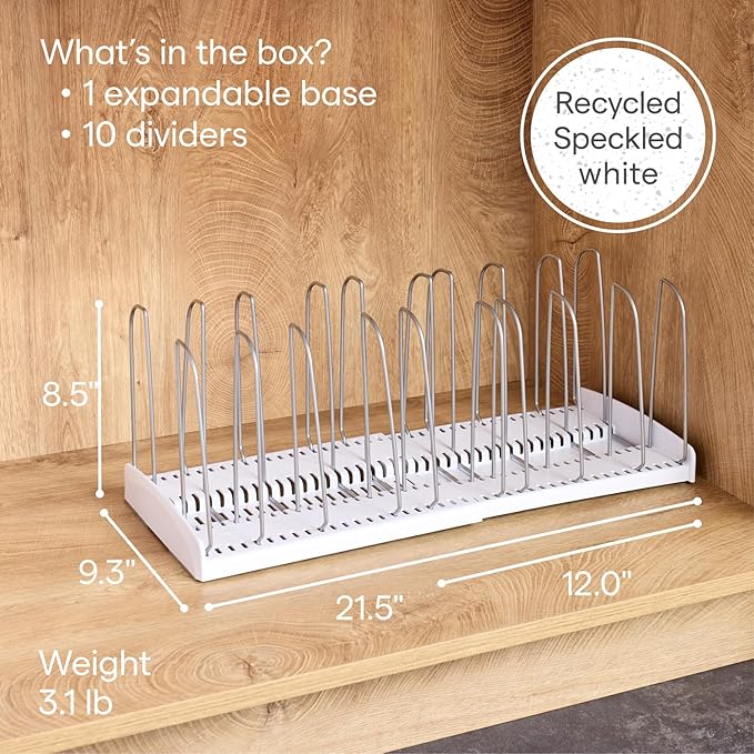 YouCopia StoreMore Expandable Pan and Lid Rack with Steel Wires, 12.5"-22" Wide Adjustable Pan Organizer for Kitchen Cabinet Storage, Premium Edition - Image 6