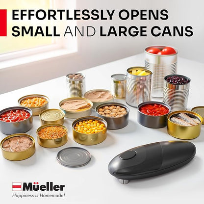 MUELLER HOME SmoothEdge Auto Electric Can Opener – Battery‑Operated One‑Touch w Magnet Lid Lifter, Smooth‑Edge Cut Technology – Portable Hands‑Free Automatic Can Opener for Seniors & Arthritis, Gray - Image 7