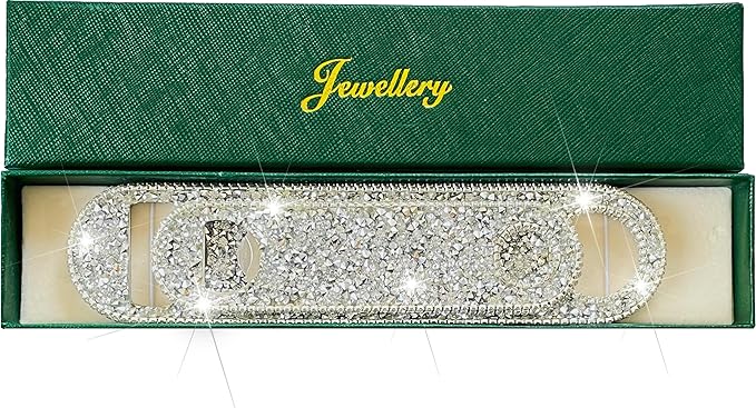 Silver Beer Bottle Opener Diamond Bling Beer Bottle Opener - Sparkling Crystal Opener for Women, for Home, Party, Wedding,Bar- 2Pcs, Handmade for Her and Bartenders