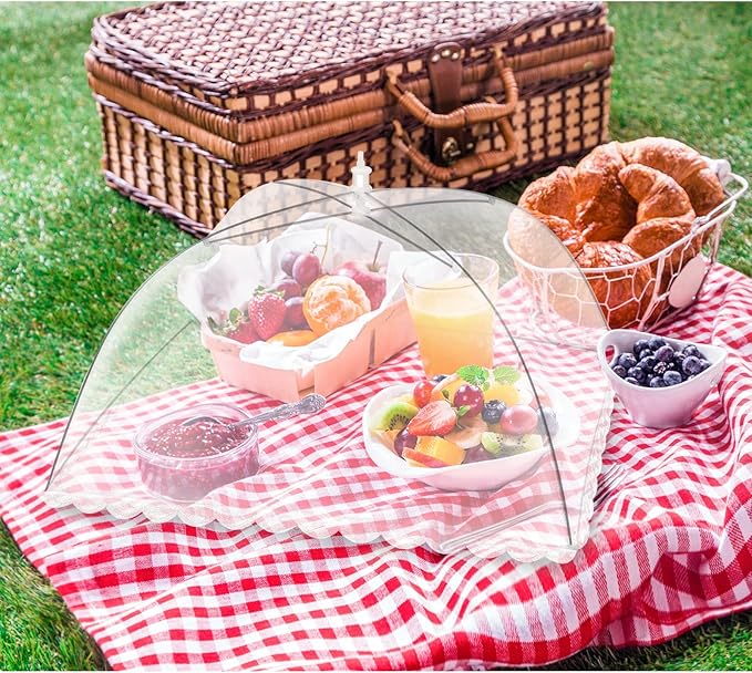 5 Pack Food Cover Tents, Food Covers for Outdoors, Mesh Cover, Reusable and Collapsible Outdoor Picnic Net for Parties Picnics, BBQs, Fruit Covers - Image 2