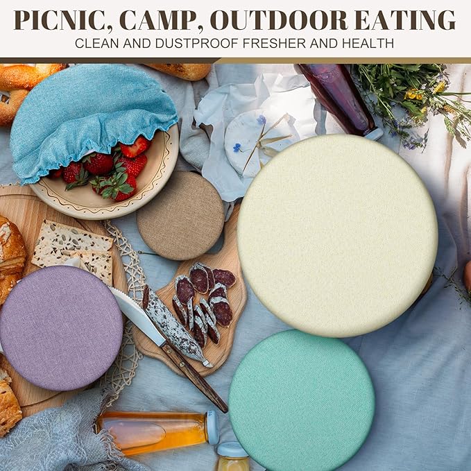 10 Pack Cloth Bowl Covers for Bread Rising - 5 Size Stretch Elastic Food Storage Container Lids - Reusable Cotton Fabric Covers for Food, Fruits, Leftovers (Vintage)