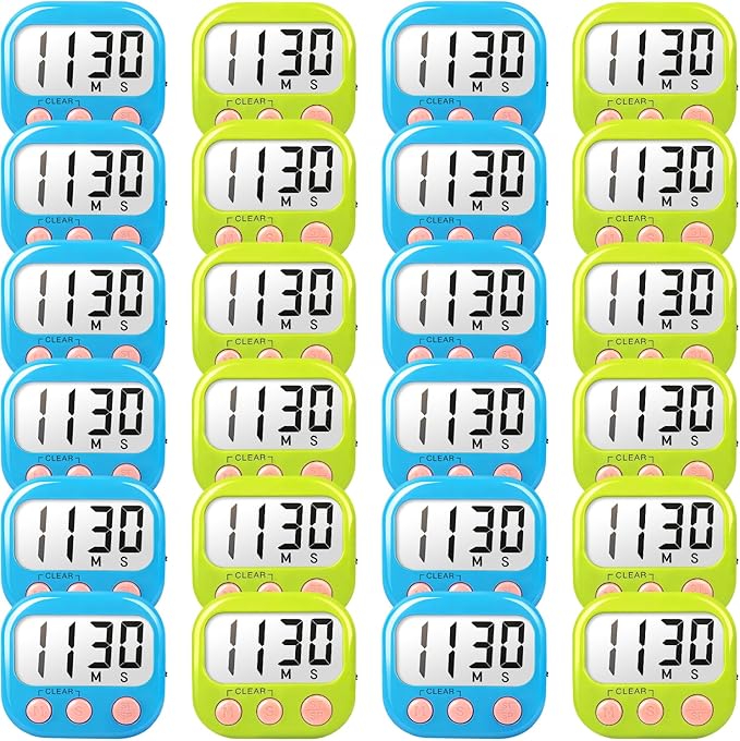 Classroom Timers for Teachers Kids Large Magnetic Digital Timer Teacher Supplies 24 Pack-Blue Green by AOUCE