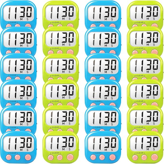 Classroom Timers for Teachers Kids Large Magnetic Digital Timer Teacher Supplies 24 Pack-Blue Green by AOUCE