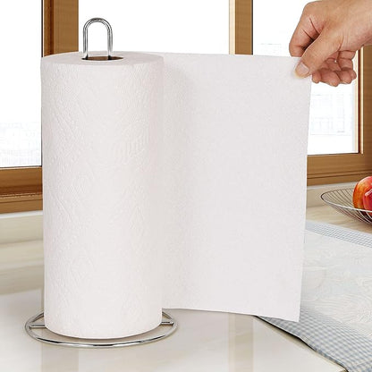Paper Towel Holder Countertop, OBODING, Kitchen Paper Towel Stand Holder for Kitchen Organization and Storage, Paper Towel Holders for Standard and Large Size Rolls (Silver) - Image 4